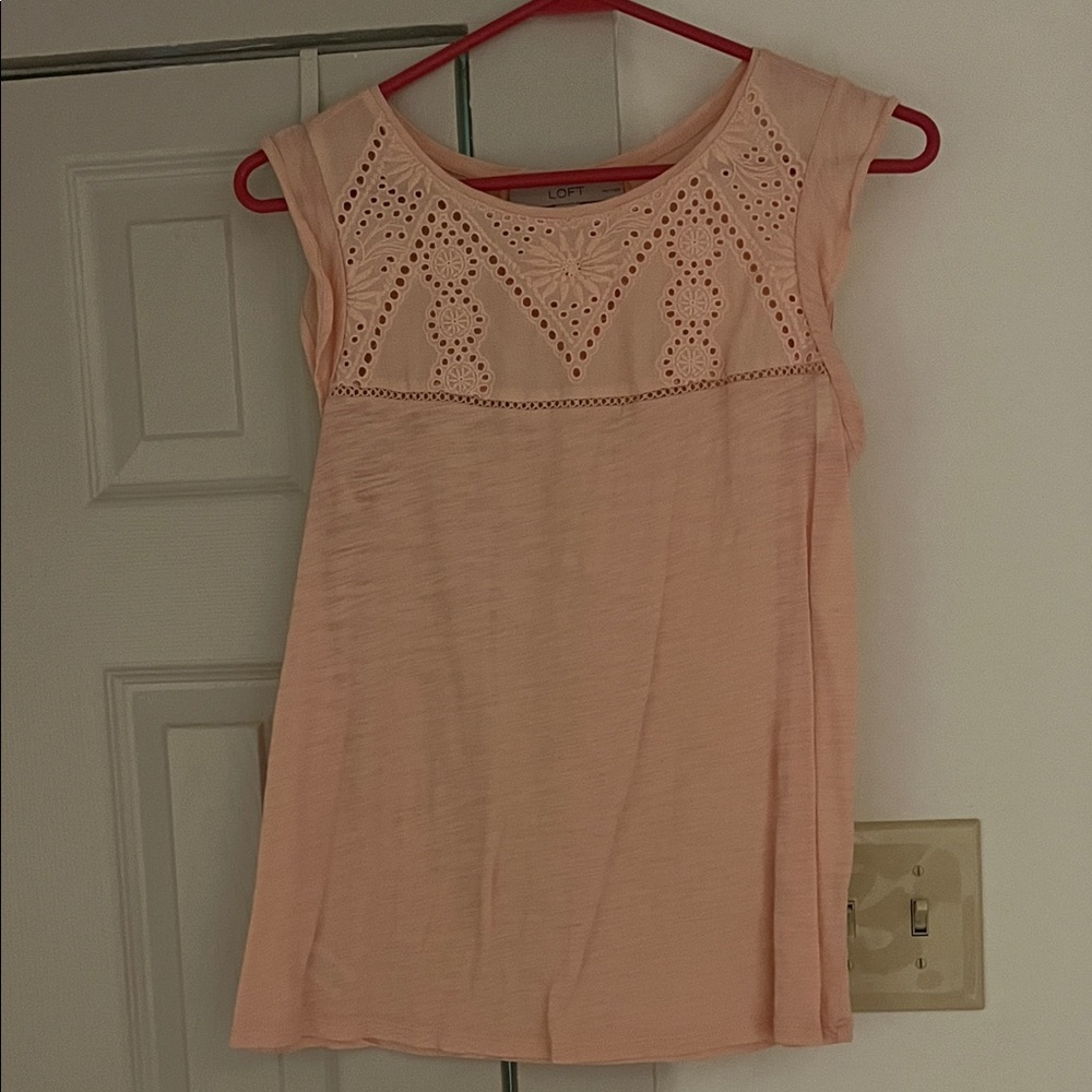 LOFT Peach Eyelet Women's Top